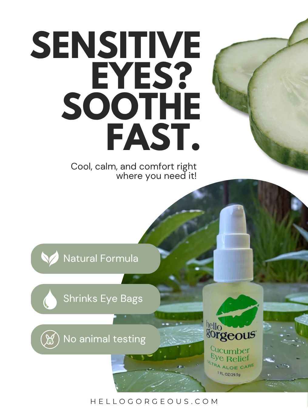 Cucumber Eye Relief Eye Bag Reducer